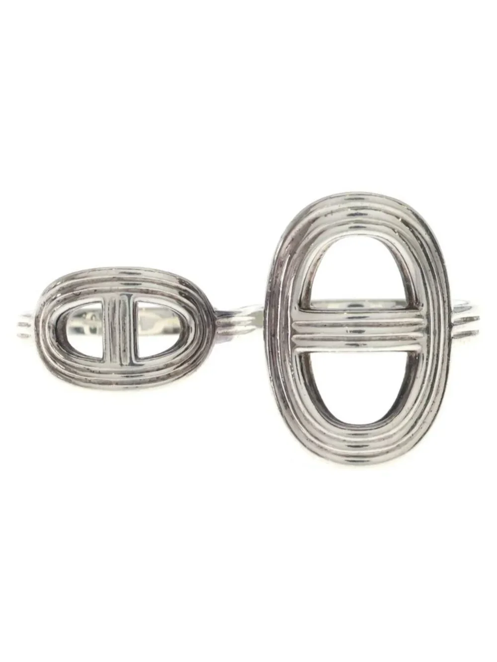 Hermes Chaine D'ancre 24 Double Ring Silver